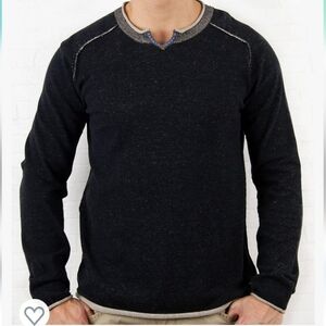 Zenfari Iquito mens 100% cotton long sleeve charcoal pullover shirt Sz XL